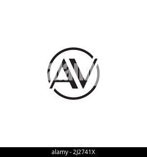 AV-Logo oder -Symbol im Buchstaben Stock Vektor