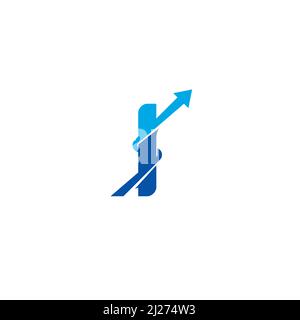 Buchstabe I und Pfeil-nach-oben-Logo oder -Symbol-Design Stock Vektor