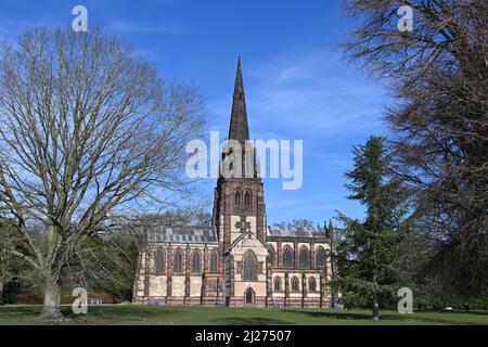 The Chapel of St. Mary the Virgin, Clumber Park, Nottinghamshire, Grade 1, aufgeführt als ein Gebäude von herausragendem architektonischem historischem Interesse Stockfoto