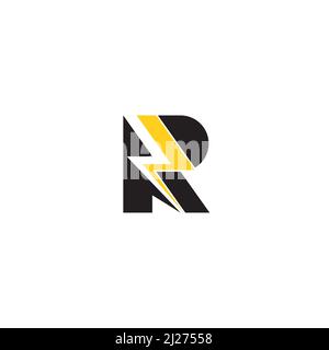 Buchstabe R und Lightning-Logo oder -Symbol Stock Vektor