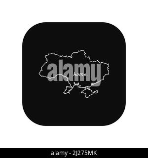 Symbol für die Verwendung in Anwendungen verschiedener Gadgets. Landkarte die Ukraine ist meine Heimat. Flacher, minimalistischer Style. Stock Vektor