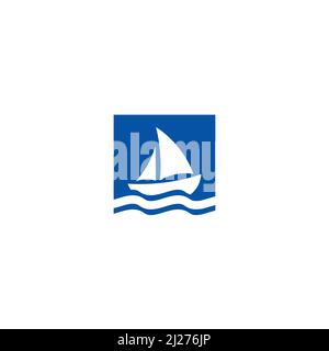 Segelschiff-Logo oder Icon-Design Stock Vektor