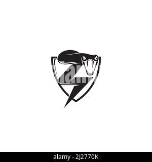 Schlangenlogo und Lightning Bolt-Logo Stock Vektor