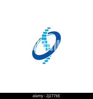 Rücken- und Kreislogo oder Symboldesign Stock Vektor