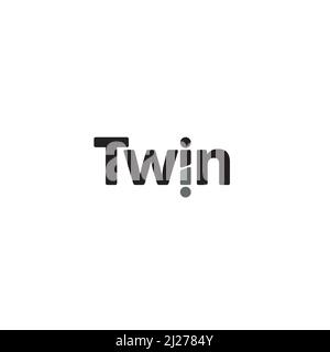 Twin-Logo oder Wortmarken-Design Stock Vektor