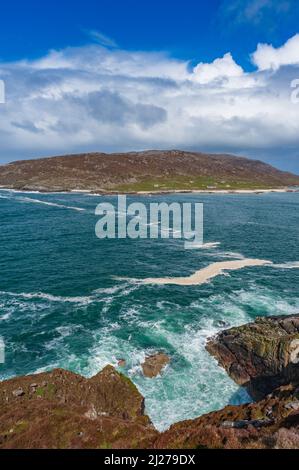The Sound of Scarp auf der Isle of harris in den Äußeren Hebriden von Schottland Stockfoto