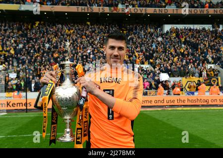 Wölfe Fußballspieler Danny Batth. Wolverhampton Wanderers feiern den Gewinn der Sky Bet Championship 28/04/2018 Stockfoto