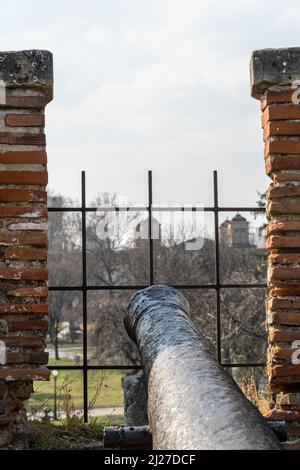 Die erhaltene mittelalterliche Festung Baba Vida befindet sich an der Donau in der Nähe von Vidin Stadt in Bulgarien Stockfoto