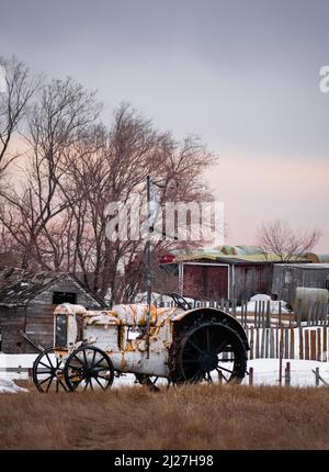 Alten Bauernhof Traktor Stockfoto