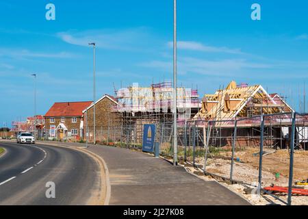 St Edmund's Park Development - ein neues Anwesen von Bennett Homes auf einem Grünfeld am Rande von Hunstanton im Norden von Norfolk. Stockfoto