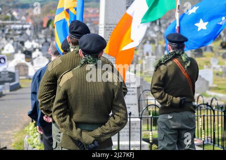 20/04/2014, Belfast, Nordirland. Die Republikaner Sinn Fein halten osterfeiern ab Stockfoto