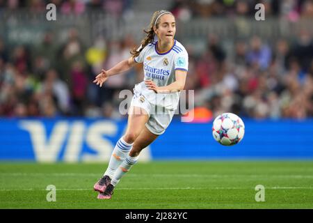 Barcelona, Spanien. 30. März 2022. Maite Oroz von Real Madrid während des UEFA Women's Champions League-Spiels zwischen dem FC Barcelona und Real Madrid spielte am 30. März 2022 im Stadion Camp Nou in Barcelona, Spanien. (Foto von Bagu Blanco/PRESSINPHOTO) Credit: PRESSINPHOTO SPORTS AGENCY/Alamy Live News Stockfoto