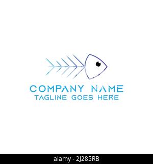 Design-Vorlage für Fischlogo. Dieses Logo eignet sich sehr gut für jede Art von Geschäft oder Branche, die in jedem Bereich tätig ist. Stock Vektor