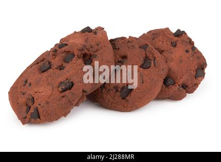 Schokoladenkekse isoliert auf weißem Hintergrund Stockfoto