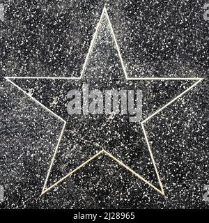 Los Angeles, USA - 17. März 2019: Nahaufnahme von Empty Star auf dem Hollywood Walk of Fame. Stockfoto