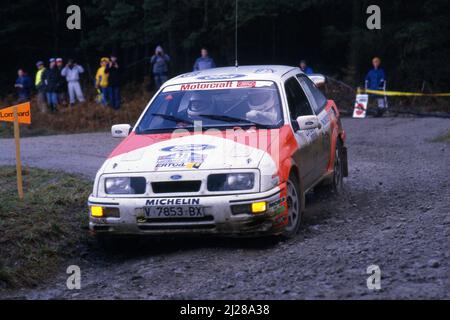 Carlos Sainz (ESP) Antonio Boto (ESP) Ford Sierra RS Cosworth GRA RAC Espana Stockfoto