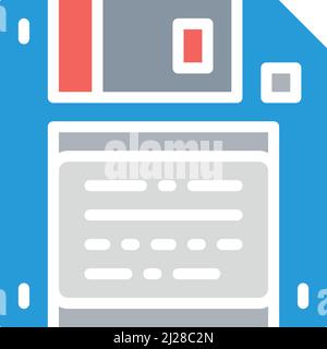 Vector Save, weißes Diskettensymbol. Symbol- und Schilderillustrationen. Stock Vektor