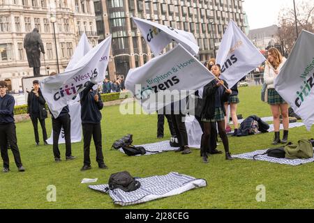 London, Großbritannien. 30. März 2021. Protest und Lobby von Sozialarbeitern für den realen Lebenslohn im britischen Parlament der Protest wurde von Citizens UK organisiert.Quelle: Ian Davidson/Alamy Live News