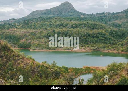 Blick auf den Kirandich-Staudamm in Baringo, Kenia Stockfoto