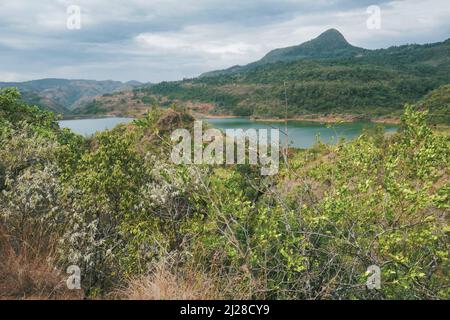 Blick auf den Kirandich-Staudamm in Baringo, Kenia Stockfoto