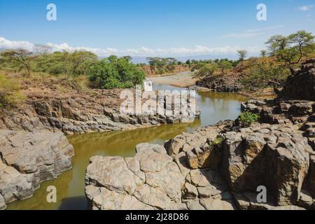 Panoramablick auf den Kerio River im Baringo County, Kenia Stockfoto