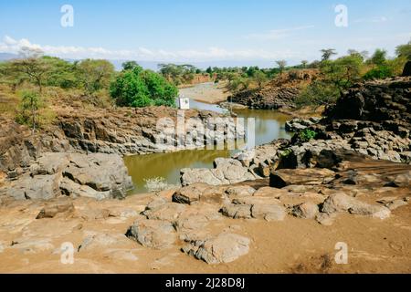 Panoramablick auf den Kerio River im Baringo County, Kenia Stockfoto