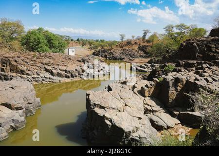 Panoramablick auf den Kerio River im Baringo County, Kenia Stockfoto