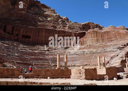 Das Theater in Petra Stockfoto