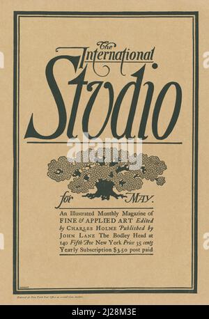 Will Bradley Artwork - das internationale Studio für Mai, 1897. Mai (1897) American Art Nouveau - Old and vintage Poster / Magazine Cover. Stockfoto