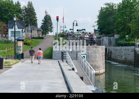 Chambly, CA - 19. Juli 2021: Chambly Marina Stockfoto