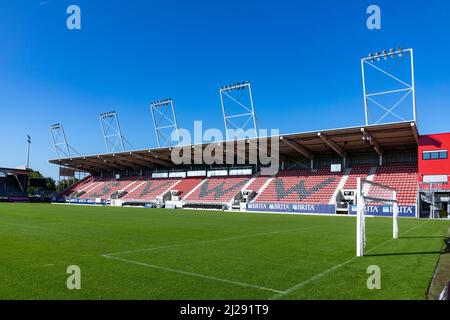 Wiesbaden, 3. September 2021: Die Brita-Arena ist das Heimstadion des Fußballvereins SV Wehen Wiesbaden, der in der Profiliga spielt Stockfoto