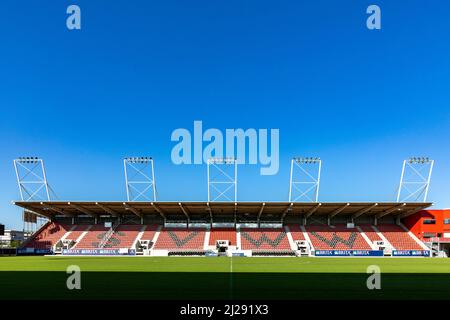 Wiesbaden, 3. September 2021: Die Brita-Arena ist das Heimstadion des Fußballvereins SV Wehen Wiesbaden, der in der Profiliga spielt Stockfoto