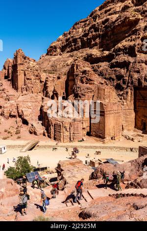 Alte Gräber in Petra, Jordanien. Stockfoto