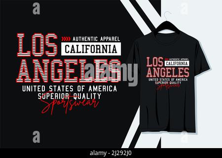 Typografie Design Los Angeles Vektor-Illustration auf T-Shirts Vorderansicht und andere Verwendungen zu drucken Stock Vektor