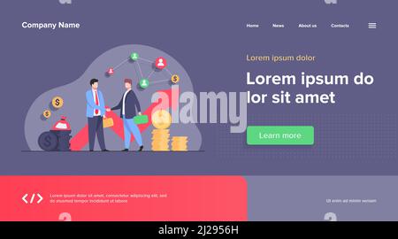 Zwei Geschäftspartner handshaking flache Vektor-Illustration. Cartoon Geschäftsleute Abschluss Vereinbarung für den Erfolg. Partnerschaft, Teamarbeit und Verhandlungsfähigkeit Stock Vektor