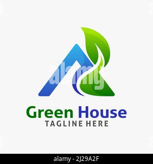 Design-Inspiration für das Green House Logo Stock Vektor