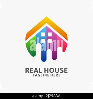 Hausfarbe Logo-Design Stock Vektor