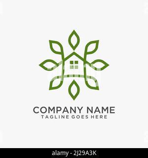 Gartenhaus Logo-Design Stock Vektor