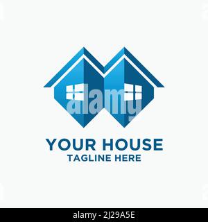 Logo im Twin House-Design Stock Vektor