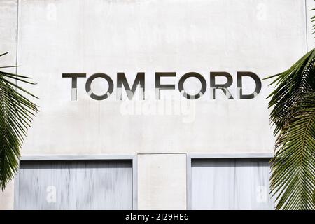 Ein Ladenschild von TOM FORD, am 28 2022. März in Los Angeles, CA, USA. Foto von David Niviere/ABACAPRESS.COM Stockfoto