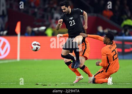 Amsterdam, Niederlande. 29. März 2022. Fußball: Nationalspieler, Niederlande - Deutschland, Johann Cruyff Arena. Deutschlands Ilkay Gündogan in Aktion. Quelle: Federico Gambarini/dpa/Alamy Live News Stockfoto