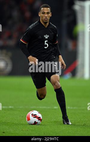 Amsterdam, Niederlande. 29. März 2022. Fußball: Nationalspieler, Niederlande - Deutschland, Johann Cruyff Arena. Deutschlands Thilo Kehrer in Aktion. Quelle: Federico Gambarini/dpa/Alamy Live News Stockfoto