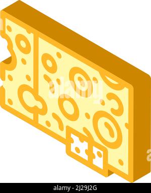 Isometrische Symboldarstellung für schweizer Käse Stock Vektor