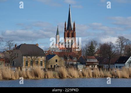 Heilig-Geist-Kirche auf der Inselstadt Werder an Havel, Kreis Potsdam-Mittelmark, Deutschland Stockfoto