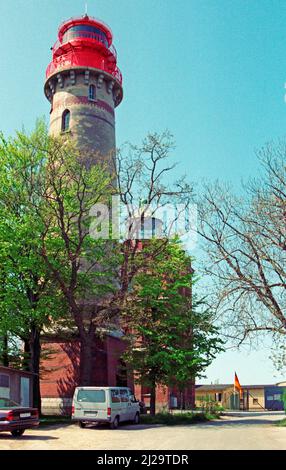 Neuer und alter Leuchtturm, Kap Arkona, Insel Rügen, 16. Mai 1992, Mecklenburg-Vorpommern, Deutschland Stockfoto