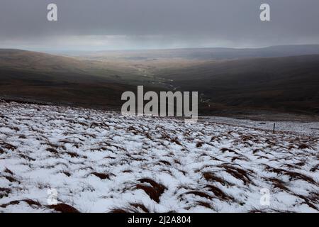 Blick auf Harwood Beck aus Harwood Common, Upper Teesdale, County Durham, England, Großbritannien Stockfoto