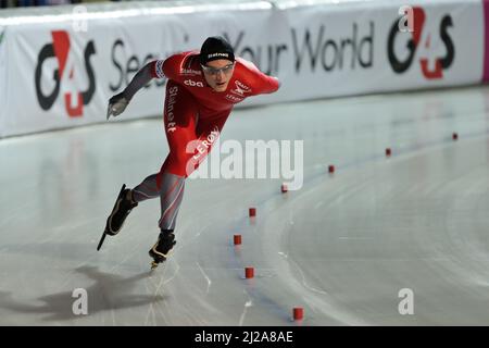 Håvard Bøkko Wettbewerb für Norwegen bei den Essent European Speed Skating Championships 2012, City Park Ice Rink, Budapest, Ungarn Stockfoto