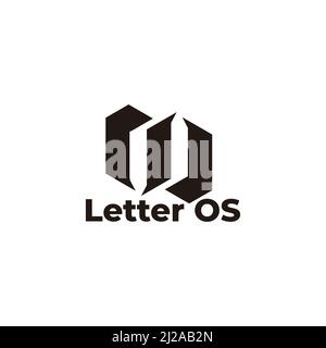 Abstrakter geometrischer polygonaler Logo-Vektor mit Buchstaben os Stock Vektor