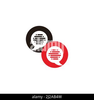 Verknüpftes Bubble Talk Kommunikationssymbol Bunte geometrische Vektor Stock Vektor