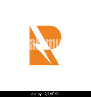 Buchstabe r einfache geometrische Flash-Technologie Symbol Logo Vektor Stock Vektor